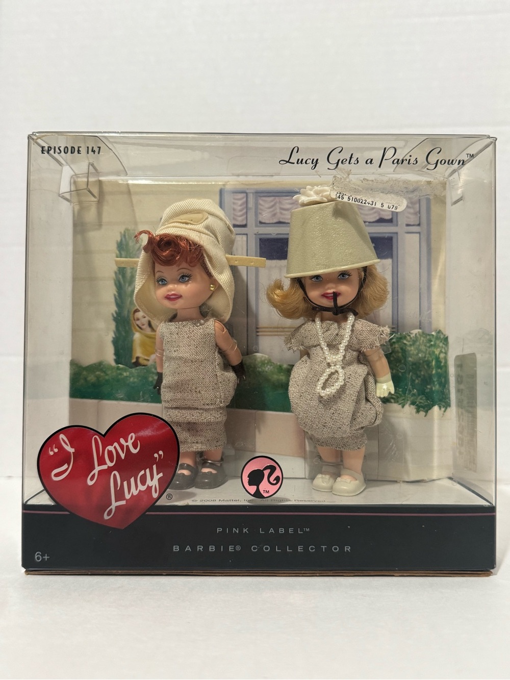 Barbie I Love Lucy Lucy Gets Paris Gown Kelly Dolls Set Pink Label N2690 2008